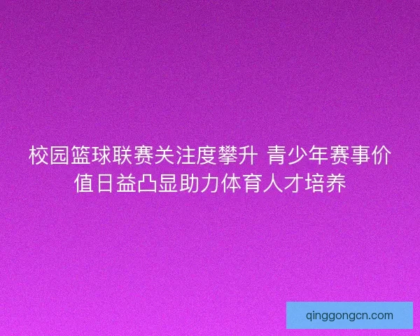 校园篮球联赛关注度攀升 青少年赛事价值日益凸显助力体育人才培养