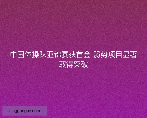 中国体操队亚锦赛获首金 弱势项目显著取得突破 中国体操队亚锦赛获首金 弱势项目显著取得突破